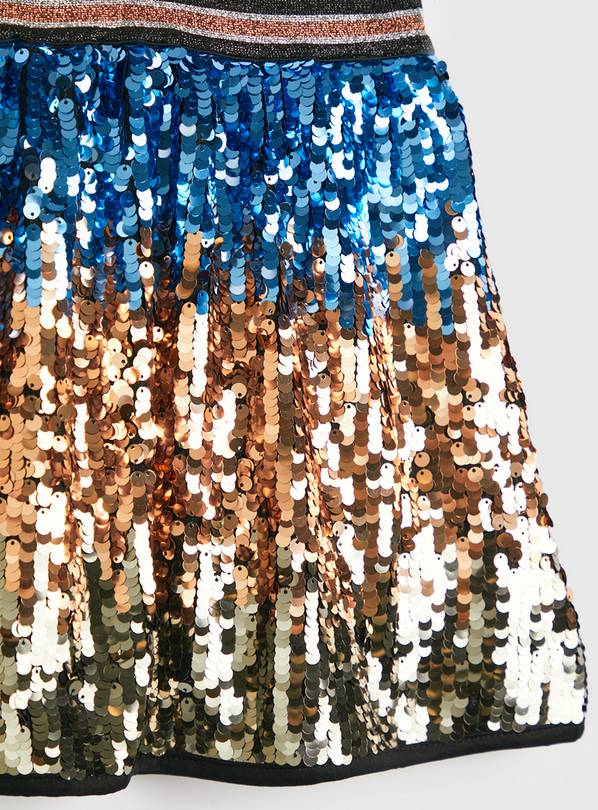 Navy and clearance gold sequin skirt